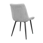 Hans Velvet Chair Light Grey BGF166-3 + Black Legs - Image 4