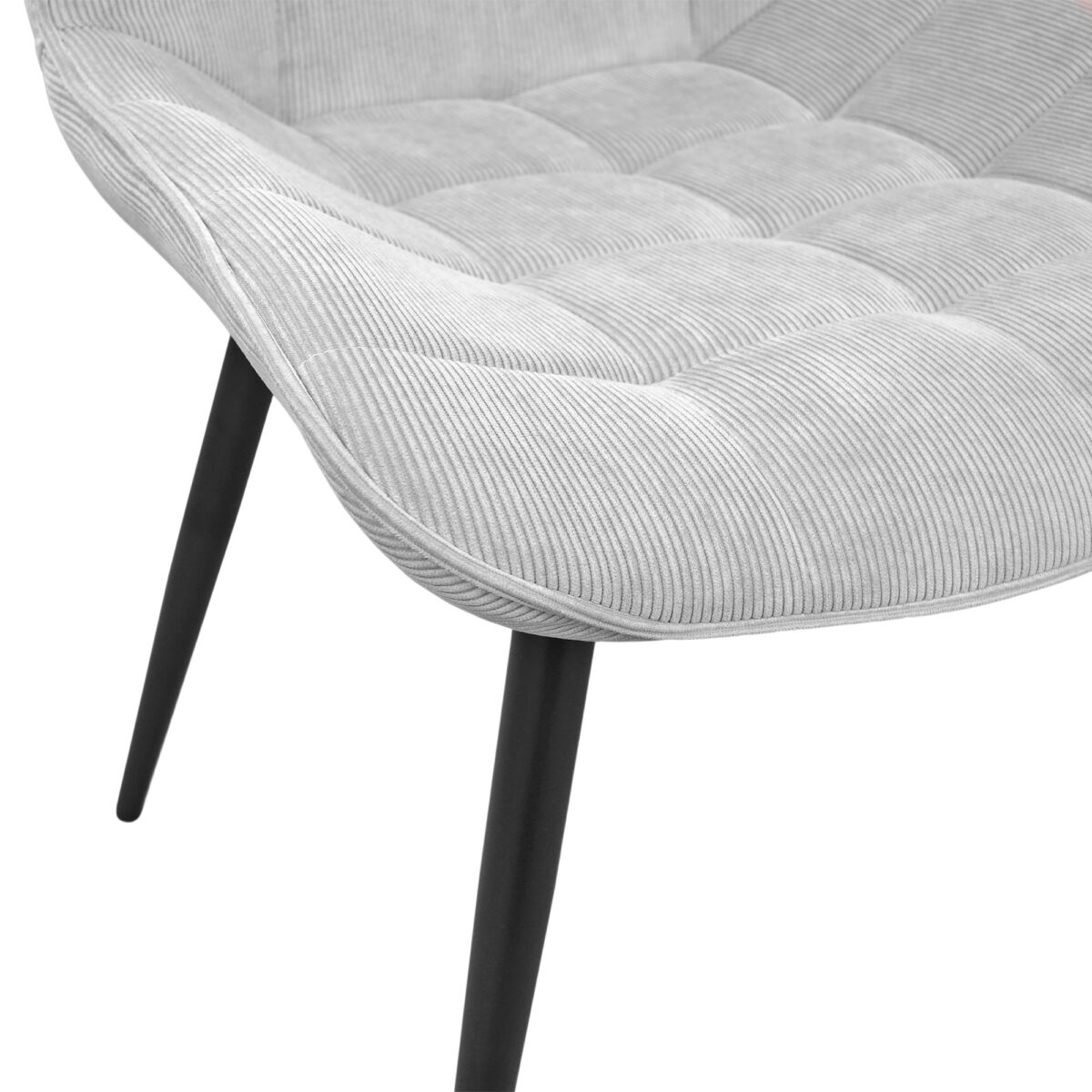Hans Velvet Chair Light Grey BGF166-3 + Black Legs - Image 5