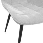 Hans Velvet Chair Light Grey BGF166-3 + Black Legs - Image 5