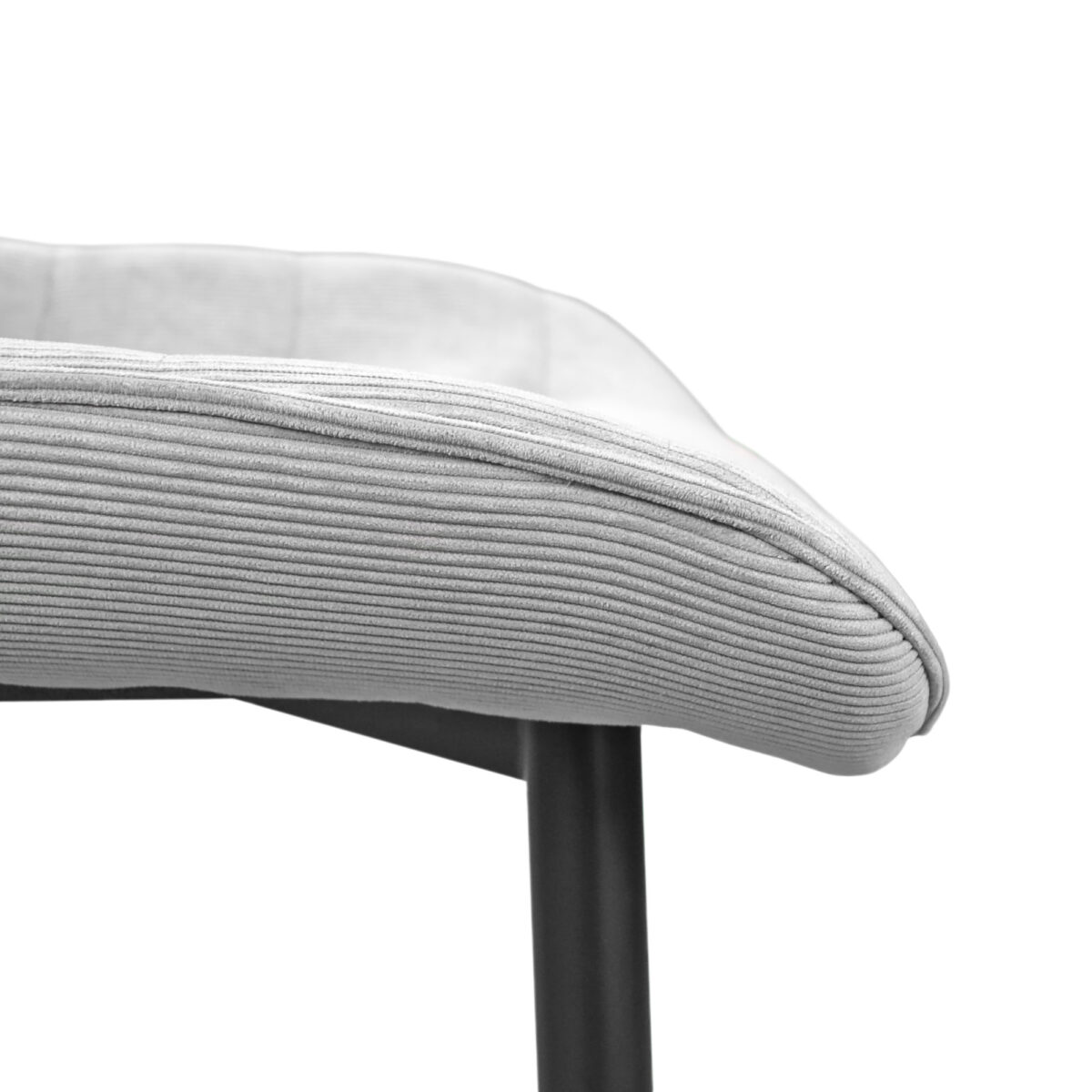 Hans Velvet Chair Light Grey BGF166-3 + Black Legs - Image 7