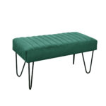 Bristol Green Bench Discover the Bristol Green Bench, an elegant accessory for your living room. Upholstered in delicate velvet with a durable metal frame, this modern bench adds style to any interior. Available to order in various colors and textures!