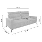 Leo Grey Extendable Sofa - Image 7