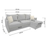 Sicily Grey Extendable Sofa - Image 7