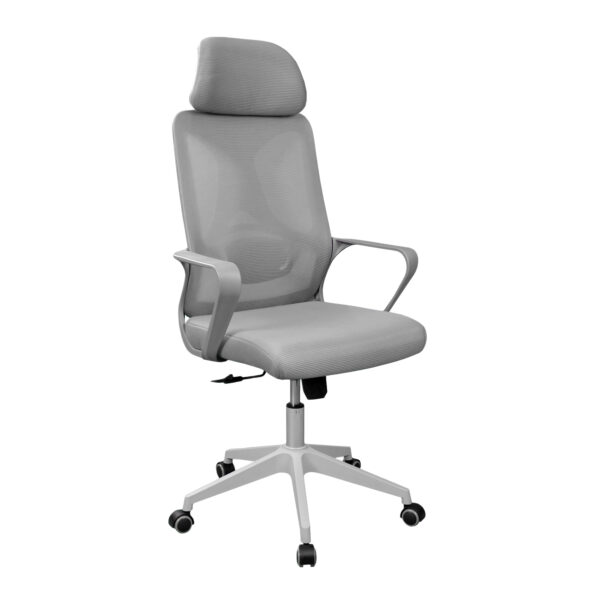 Office Armchair F-20141 B Grey + Grey Frame Discover the F-20141B office chair, an elegant gray model with a gray frame. Comfortable and durable, this chair provides ideal support for daily office use. With wheels and a tilt mechanism for adjustment, it is perfect for any workspace. Choose comfort!