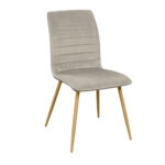 Ariel Beige Chair (Hlr9) Velvet/Transprint Legs Discover the Ariel Beige chair, perfect for your kitchen! Made from elegant velvet and featuring metal legs with a wood-like finish, it offers comfort and style. Ideal for enjoying meals, this chair adds an extra touch of sophistication!