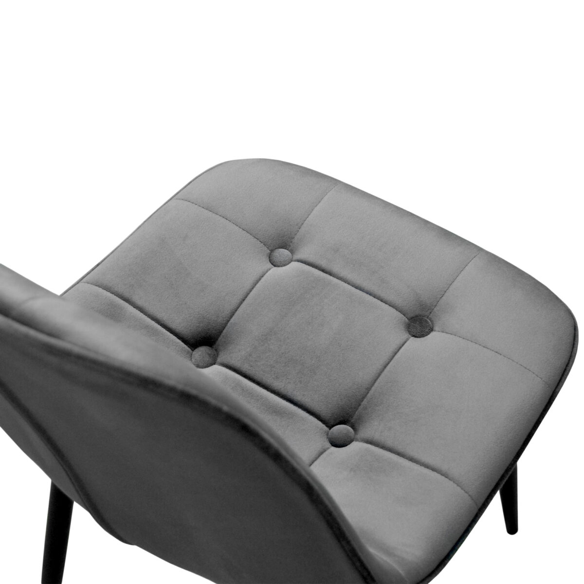Chair M-01-3 (Hlr-21) Velvet Dark Grey + Black Legs - Image 9