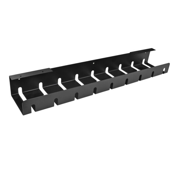 Cable Holder Discover the cable management holder, an essential accessory for your office! Designed from durable metal, it keeps cables organized and hidden, ensuring a neat appearance. Easy to install under the desk, it has a width of 62 cm and a depth of 11 cm. Transform your workspace!
