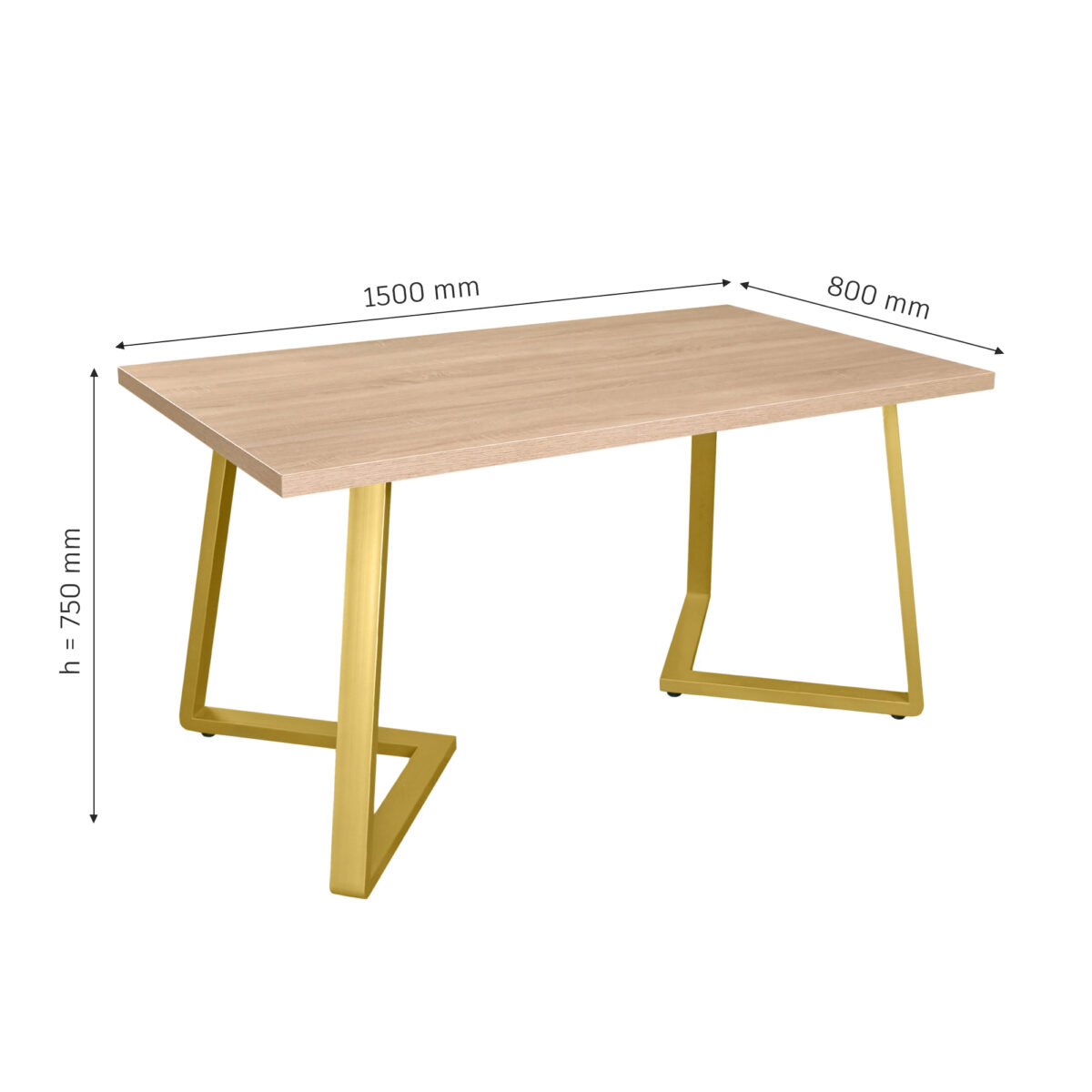FRIDA Table Sonoma+Golden Legs 150×80 - Image 13