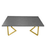 FRIDA Table Black Marble + Golden Legs 180×90 - Image 6