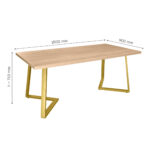 FRIDA Table Sonoma + Golden Legs 180×90 - Image 12