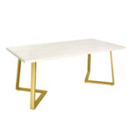 FRIDA Table Silk + Golden Legs 180×90 Discover the FRIDA Table Silk + Golden Legs 180×90, perfect for your kitchen furniture! With its elegant and modern design, it's ideal for adding a touch of sophistication to any room. Transform your kitchen into a stylish and comfortable space!