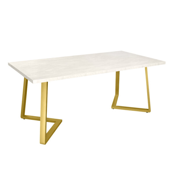 FRIDA Table Silk + Golden Legs 180×90 Discover the FRIDA Table Silk + Golden Legs 180×90, perfect for your kitchen furniture! With its elegant and modern design, it's ideal for adding a touch of sophistication to any room. Transform your kitchen into a stylish and comfortable space!