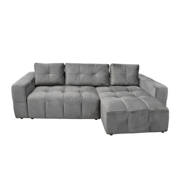 Sydney Grey Expandable Sofa The Sydney Grey extendable sofa is the ideal solution for comfort and style in your home. Upholstered in soft grey velvet, it offers the option of transforming into a cozy bed. Perfect for 2-3 people, it features a storage compartment and removable cushions. Ideal for any space!