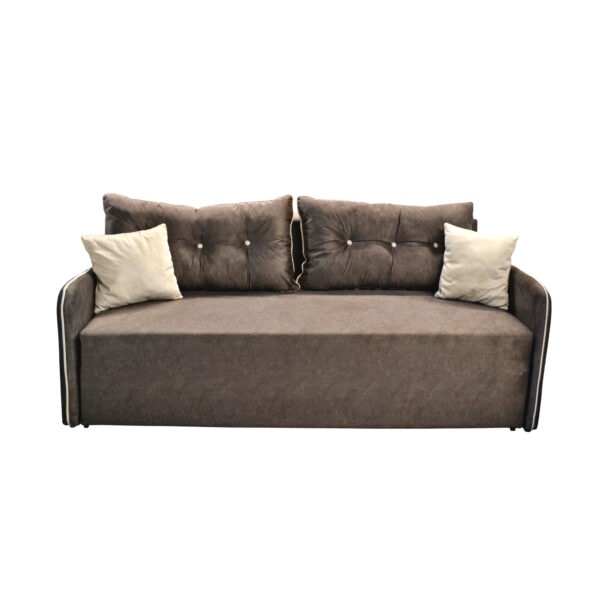 Smart Brown Extendable Sofa Discover the Smart Brown extendable sofa, ideal for the comfort of 2-3 people. With a wooden frame and polyurethane foam, it offers a soft seating experience and a storage compartment. Easy transformation with the Eurocart mechanism. Perfect for any room!