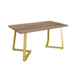 FRIDA Colonial Table + Golden Legs 150×80 Discover the FRIDA Colonial+Golden Legs table 150×80, perfect for adding a touch of elegance to your kitchen. This modern table, from the kitchen furniture category, combines colonial design with golden legs, making it ideal for any space.