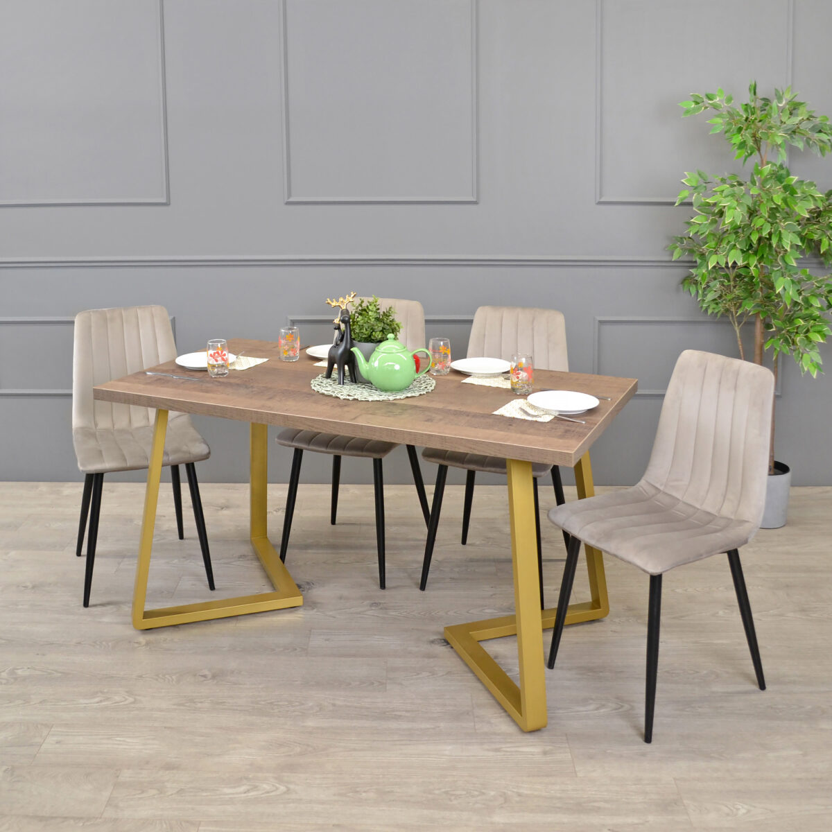 FRIDA Colonial Table + Golden Legs 150×80 - Image 2