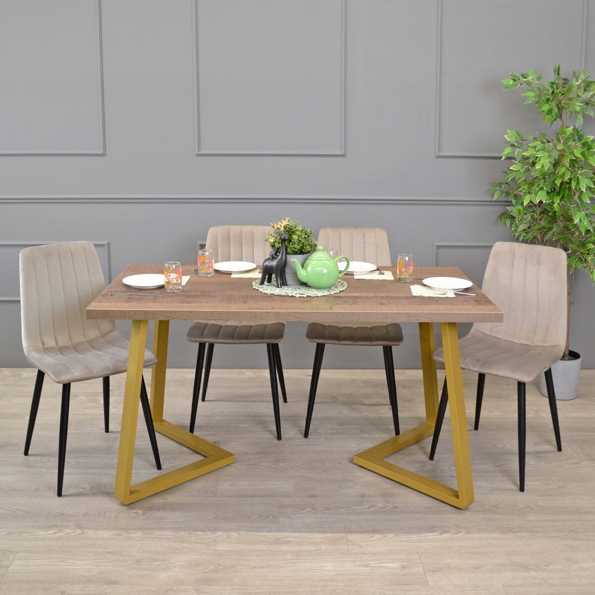 FRIDA Colonial Table + Golden Legs 150×80 - Image 4