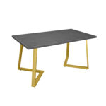 FRIDA Table Black Marble + Golden Legs 150×80 Discover the FRIDA table with a black marble top and gold legs, perfect for your kitchen! With dimensions of 150×80 cm, it adds a touch of elegance and style to your space. Ideal for festive meals or gatherings with friends!