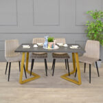 FRIDA Table Black Marble + Golden Legs 150×80 - Image 4