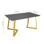 FRIDA Table Black Marble + Golden Legs 150×80 - Image 13
