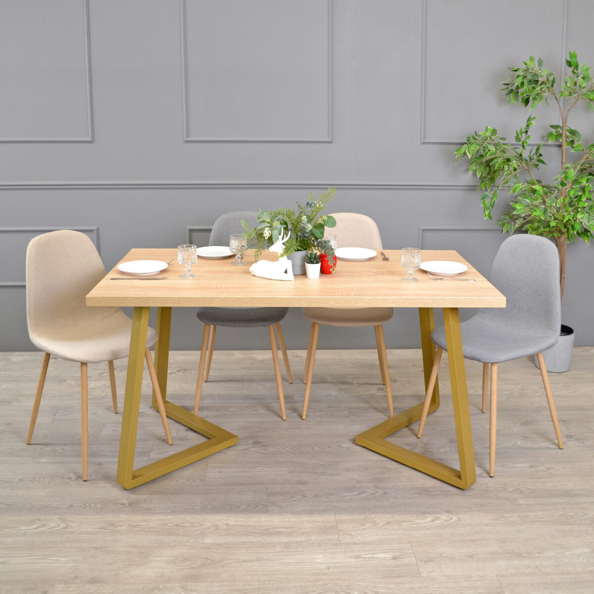 FRIDA Table Sonoma+Golden Legs 150×80 - Image 4
