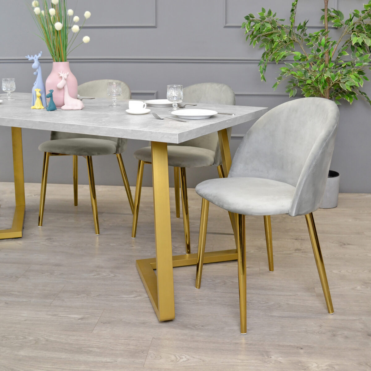 FRIDA Table Concrete + Golden Legs 180×90 - Image 3