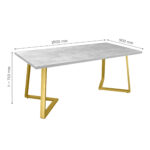 FRIDA Table Concrete + Golden Legs 180×90 - Image 12
