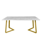 FRIDA Table Concrete + Golden Legs 180×90 - Image 5
