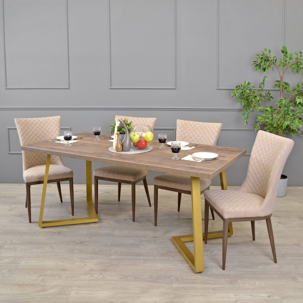 FRIDA Colonial Table + Golden Legs 180×90 - Image 2