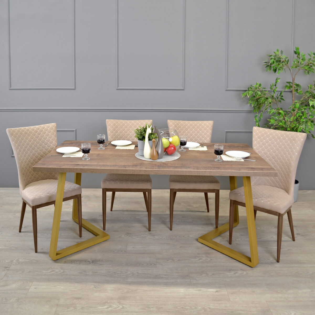 FRIDA Colonial Table + Golden Legs 180×90 - Image 4