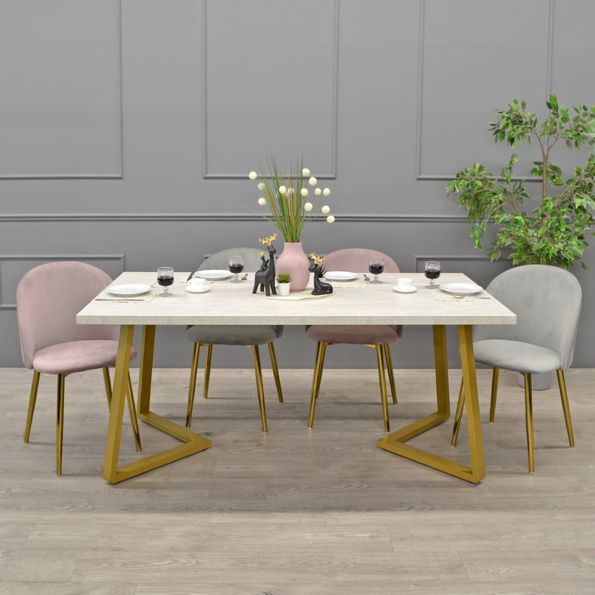 FRIDA Table Silk + Golden Legs 180×90 - Image 4