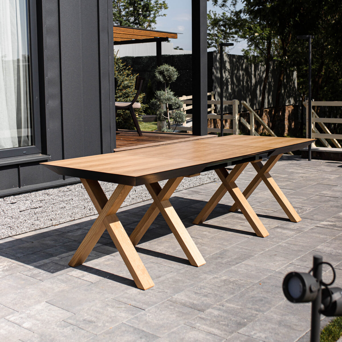Madrid Extendable Table Natural Wood + Wood Legs - Image 12