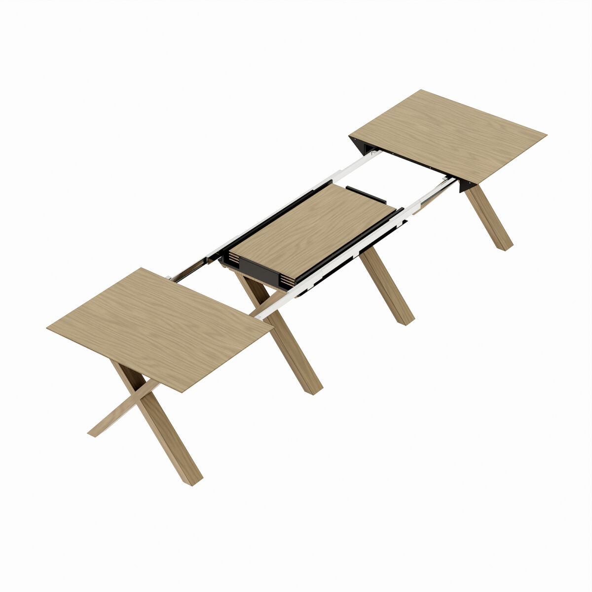 Madrid Extendable Table Natural Wood + Wood Legs - Image 3