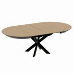 Раскладной стол NOVA Шпон~Natural Wood+Black Legs 1270+500+500*H750 — изображение 3