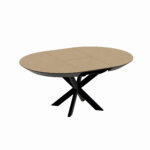 Раскладной стол NOVA Шпон~Natural Wood+Black Legs 1270+500+500*H750 — изображение 4