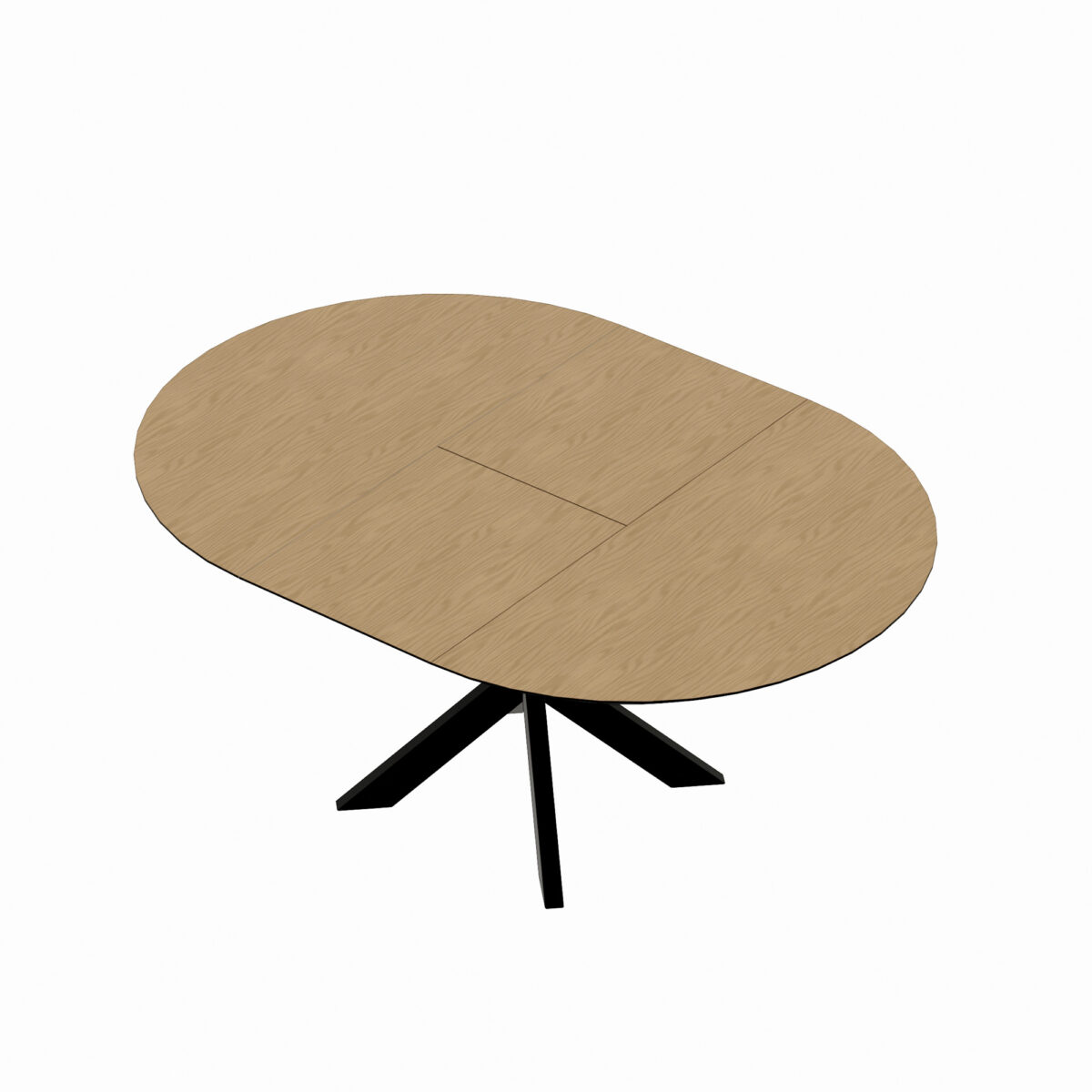Раскладной стол NOVA Шпон~Natural Wood+Black Legs 1270+500+500*H750 — изображение 6