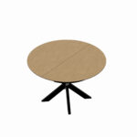 Раскладной стол NOVA Шпон~Natural Wood+Black Legs 1270+500+500*H750 — изображение 7