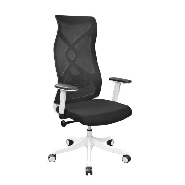 FOREST Office Armchair Black/White Discover the comfort and elegance of the FOREST Black/White office chair. With a modern and adjustable design, this chair provides ideal support for daily use. The breathable upholstery and ergonomic wheels make it perfect for any office. Choose quality and style!