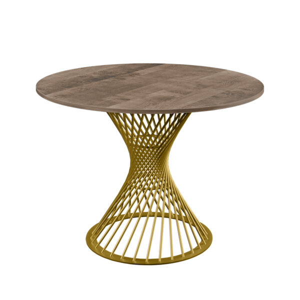FELICIA Colonial+Golden Leg Table Ø100 Discover the FELICIA Colonial+Golden Leg table with a diameter of 100 cm, perfect for any modern kitchen. It features an elegant and refined design, ideal for cherished moments with family or friends. Add a touch of style to your home!