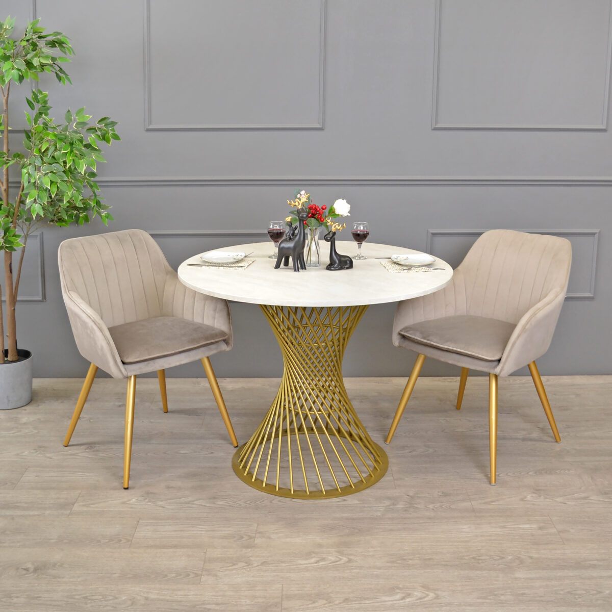 FELICIA Table Silk + Golden Leg ∅100 - Image 2