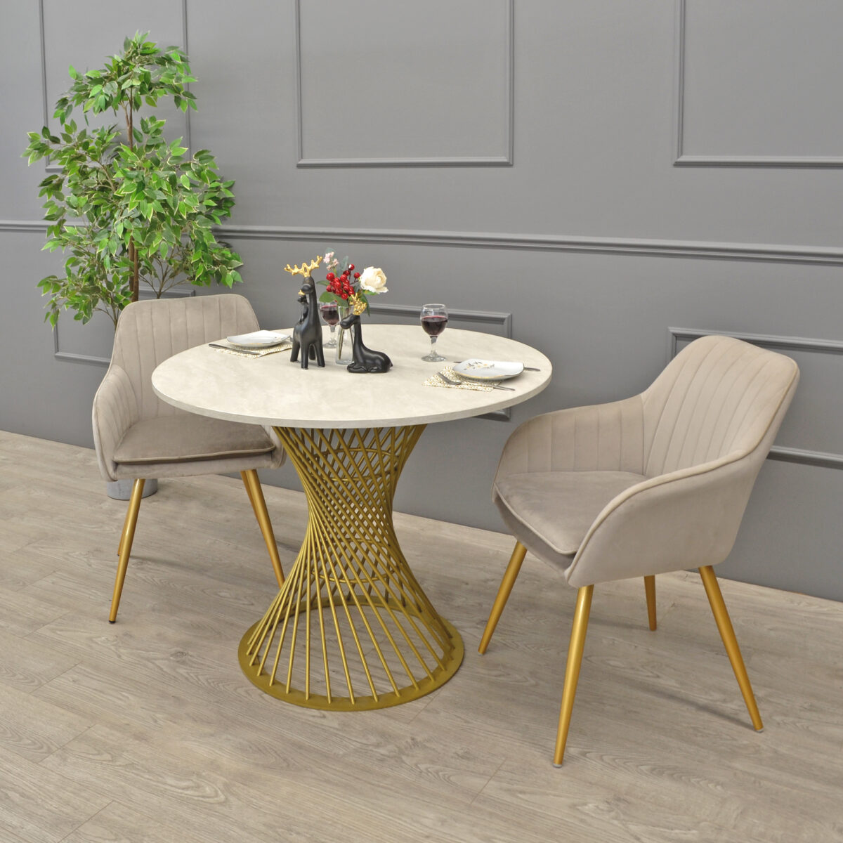 FELICIA Table Silk + Golden Leg ∅100 - Image 3