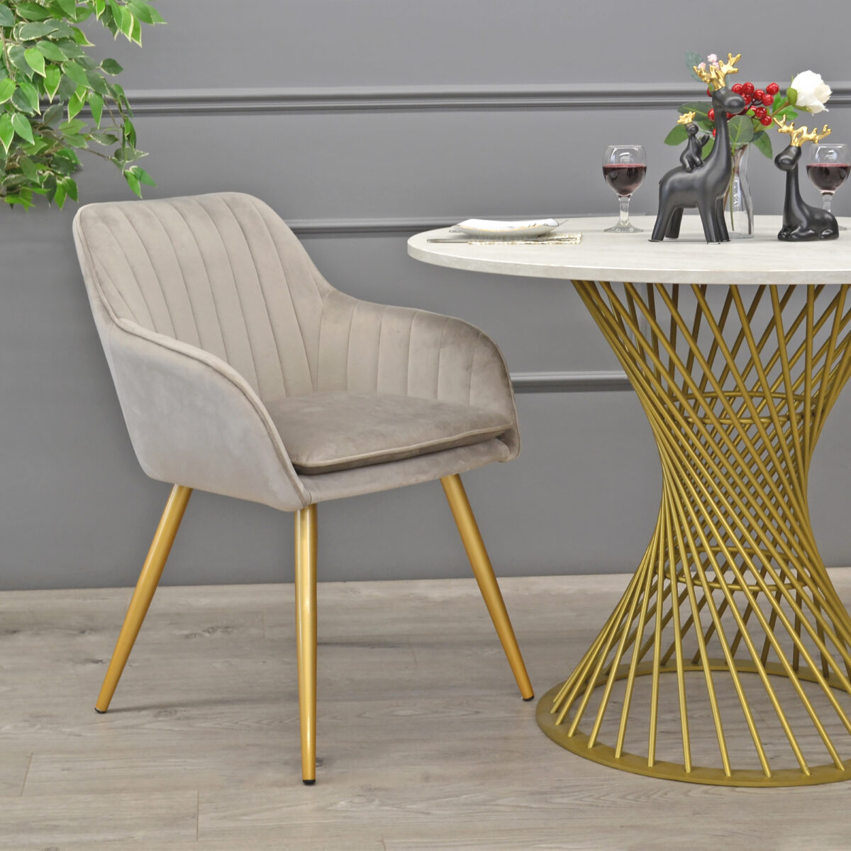 FELICIA Table Silk + Golden Leg ∅100 - Image 4