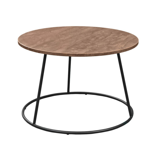 Patricia Coffee Table Discover the Patricia Coffee Table, perfect for a modern living room! With an elegant design and a durable melamine board top, this table has a diameter of 70 cm and a height of 47 cm, offering both functionality and style. Choose from a variety of colors and textures to fit perfectly into any space.