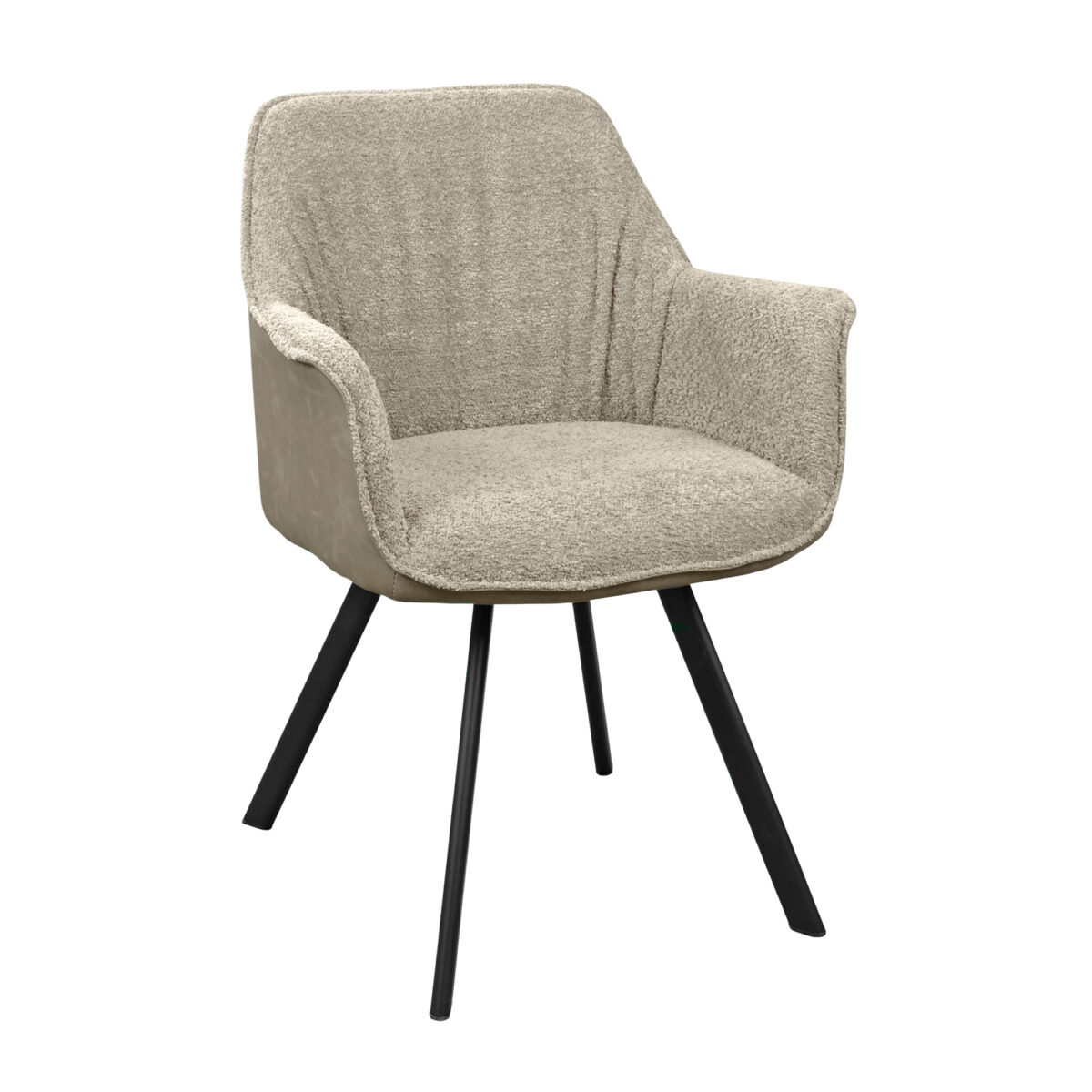 Tipsy Beige Chair Discover the Tipsy Beige chair, an elegant and comfortable addition to your kitchen. Made from plywood and metal, with upholstery in beige fabric and eco-leather, this chair brings a sophisticated and warm atmosphere, perfect for any interior style. Choose comfort and refinement!
