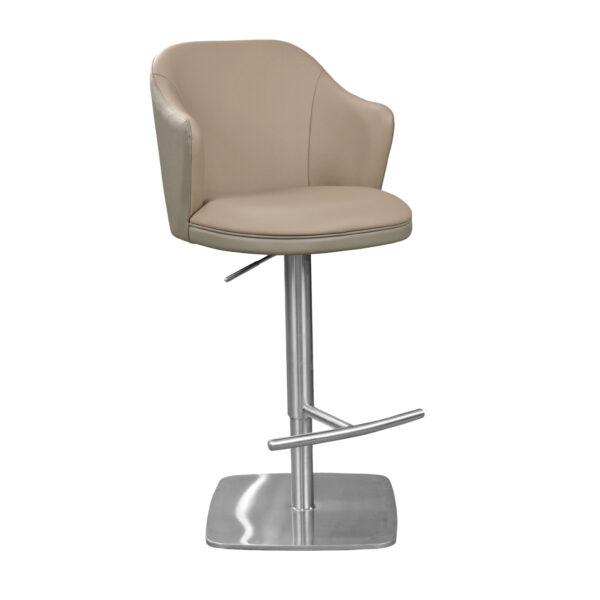 Bar Chair Boss Dark Grey/Grey Discover the Boss Dark Grey/Grey bar stool, an elegant and comfortable choice for any kitchen or social area. With a modern design, eco-leather upholstery, and a chrome metal base, it offers stability and sophistication. Perfect for relaxation, with a weight capacity of 120 kg!