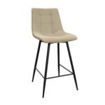 Capella New Beige Bar Stool Discover the Capella New Beige bar stool, perfect for a dream kitchen! With a sturdy metal frame and a seat upholstered in soft fabric, this tall stool offers both comfort and style. It has a total height of 95 cm and can support up to 120 kg. Choose from several color shades!