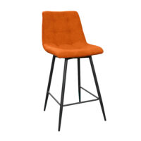 Capella New Orange Bar Chair Discover the Capella New Orange Bar Stool, perfect for adding a touch of elegance to your kitchen! With a sturdy metal frame and a seat upholstered in soft fabric, this raised stool is ideal for your comfort. Choose modern style and functionality in one product!