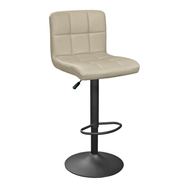 Bar Chair SB-044 Beige PU Discover the SB-044 bar stool in beige, perfect for your kitchen furniture! With an elegant design, you can easily adjust the height and enjoy lumbar support for added comfort. The metal base prevents scratches and slips. Ideal for a modern style!