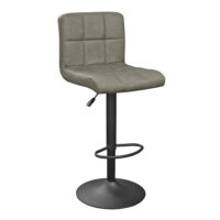 Bar Chair SB-044 Dark Grey Pu+Black Legs Transform your space with the SB-044 bar stool, elegantly designed in dark grey, ideal for kitchens or bars. Equipped with a height adjustment mechanism and a footrest, it provides comfort and lumbar support. Compact and sturdy, with a maximum capacity of 120 kg.
