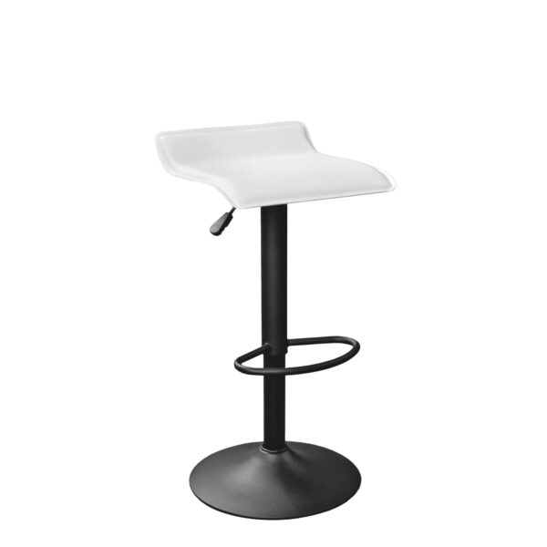 Bar Chair Sb-12 White Discover the SB-12 White bar stool, ideal for any kitchen or relaxation area. With its elegant design and adjustable height features, it is perfect for your comfort. Made from painted metal and upholstered in faux leather, it is easy to integrate into any decor.
